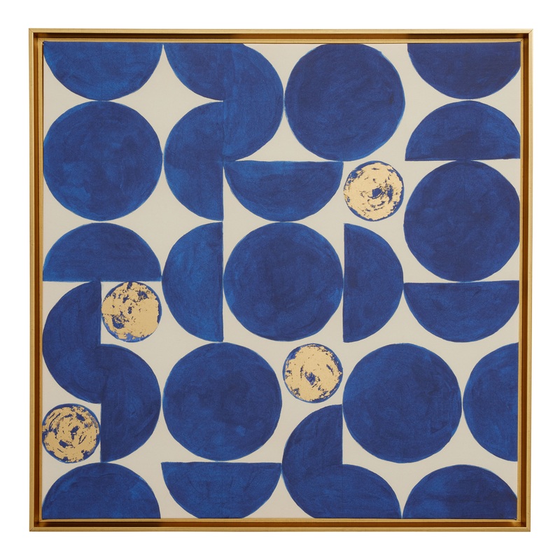 Geo Cobalt Hemispheres By Michael Willet Framed Wall Art
