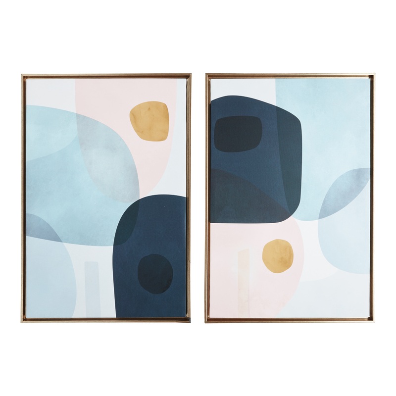 Gold Monde I-II By Victoria Borges Framed Wall Art 2 Piece