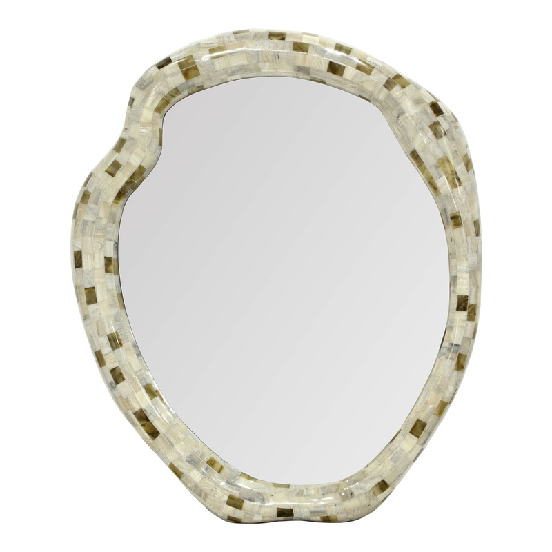Gray Mosaic Organic Pebble Wall Mirror