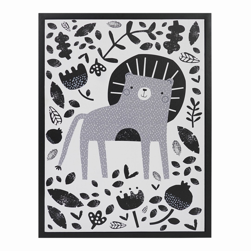 Lion Garden By Genine Delahaye Framed Canvas Wall Art