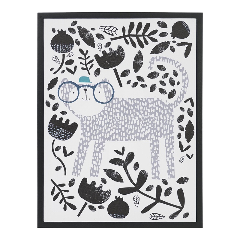 Monkey Garden By Genine Delahaye Framed Canvas Wall Art