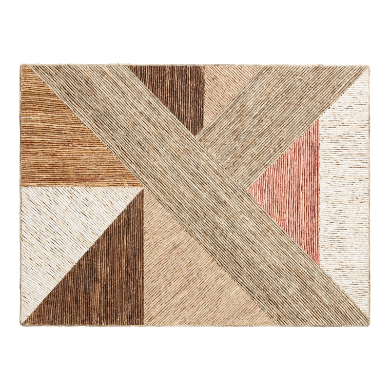 Natural Fiber Geometric Mixed Media Wall Decor