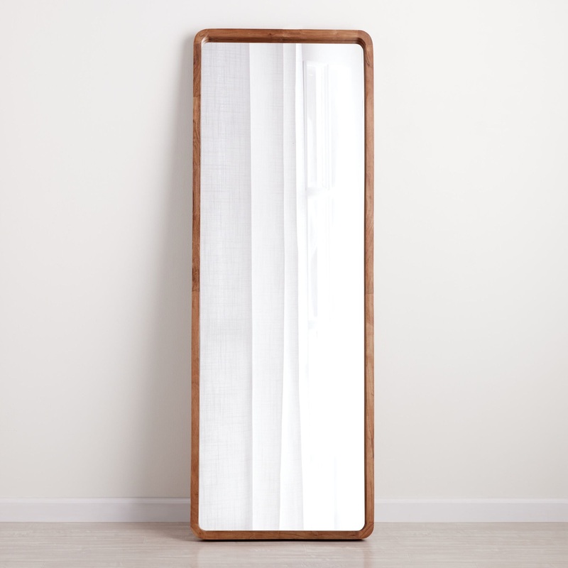 Natural Wood Leaning Full Length Mirror