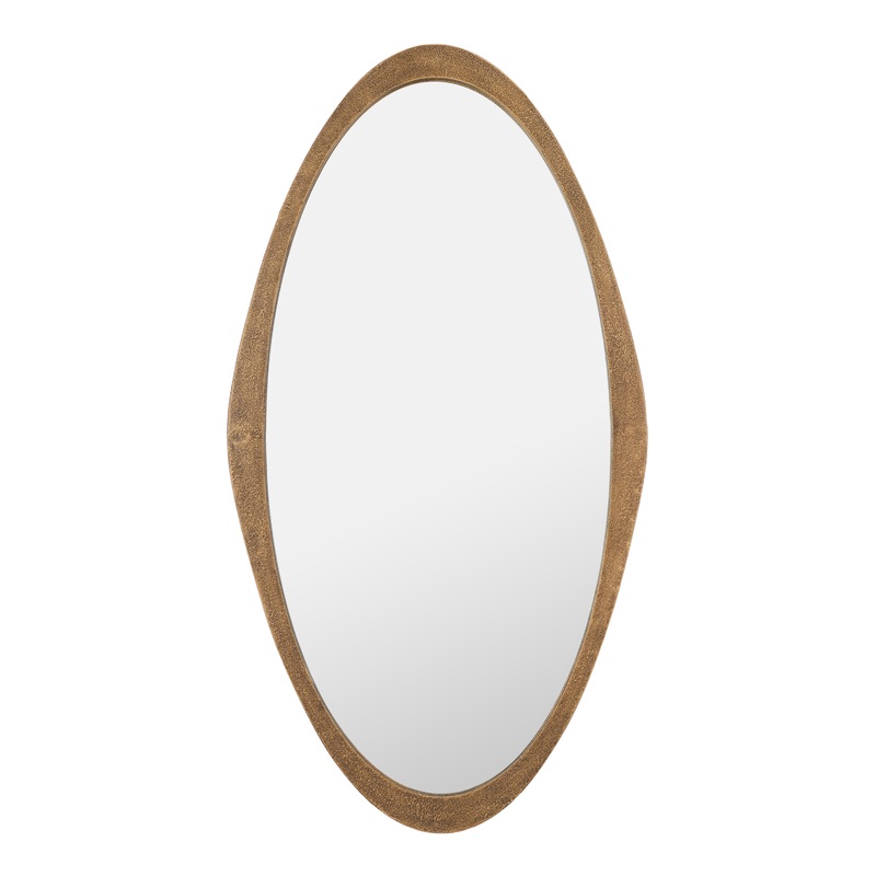 Oval Hammered Metal Organic Wall Mirror