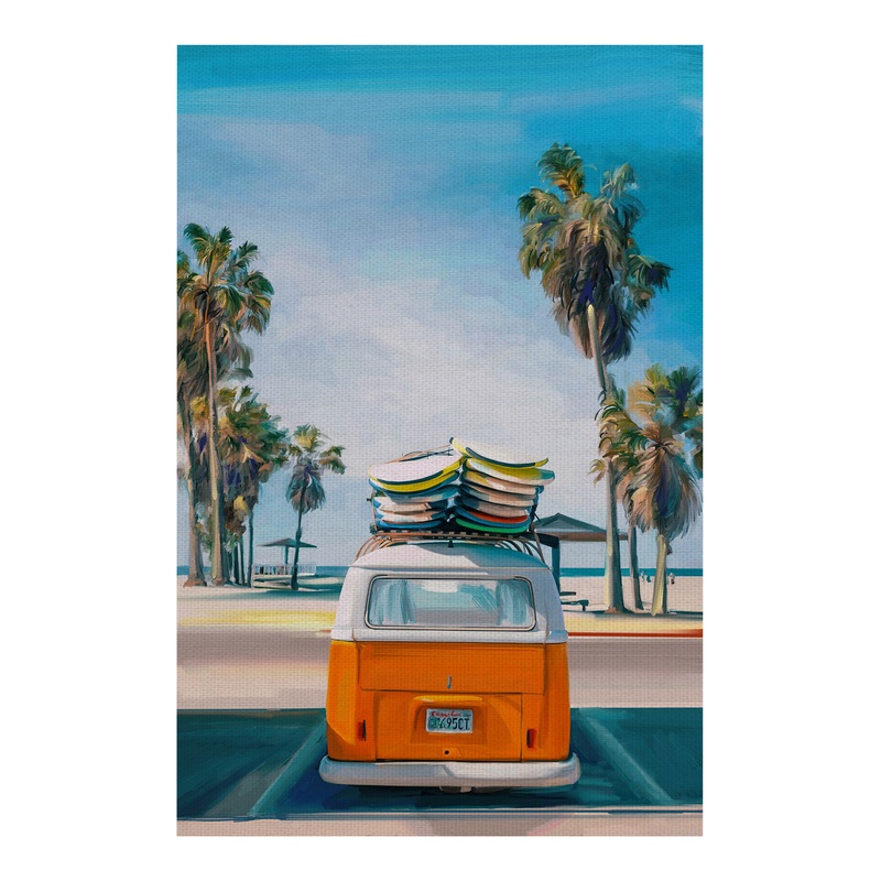 Retro Beach Day II Canvas Wall Art