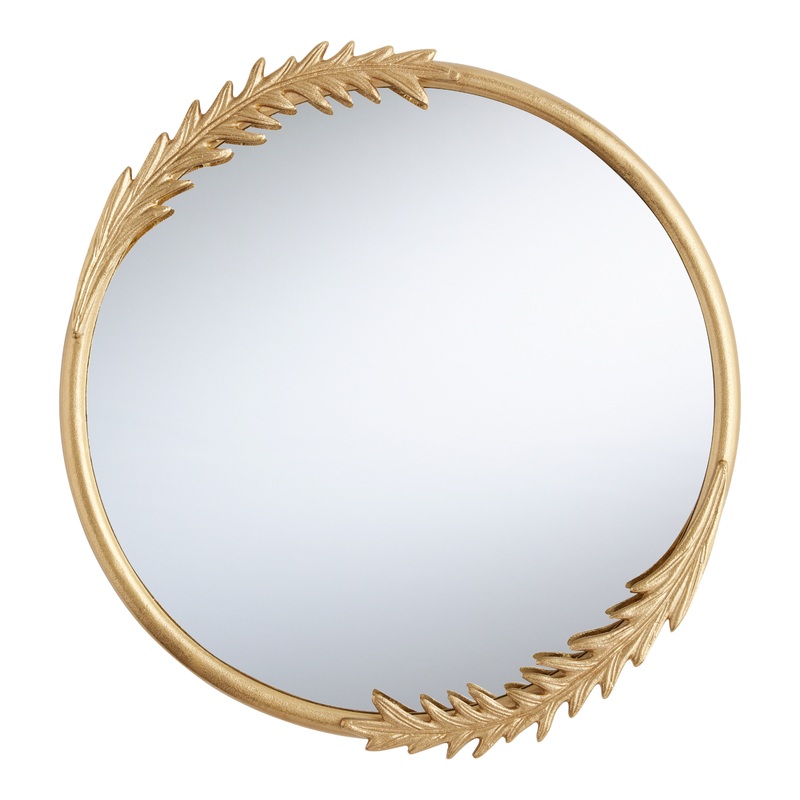 Round Gold Leaf Wall Mirror