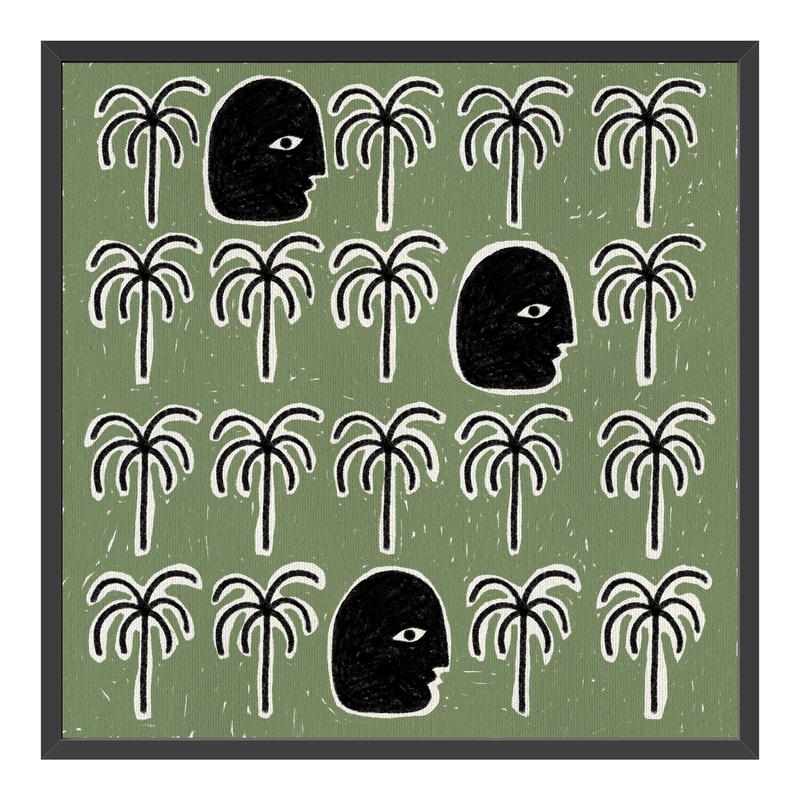 The Song of Spirits Black by Shatha Al Dafai Framed Wall Art
