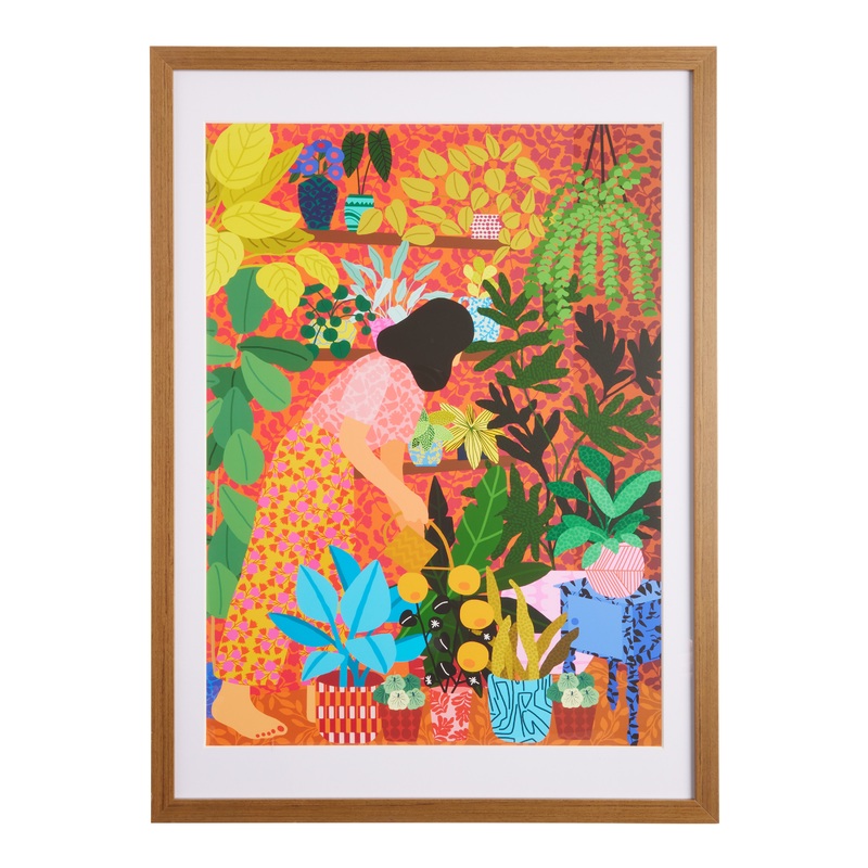 Watering Plants by Rafaela Mascaro Framed Wall Art