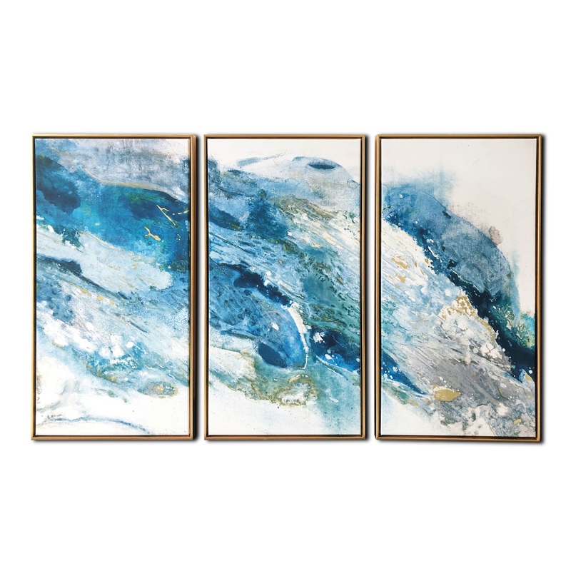 Abstract Regalite Triptych Framed Canvas Wall Art 3 Piece
