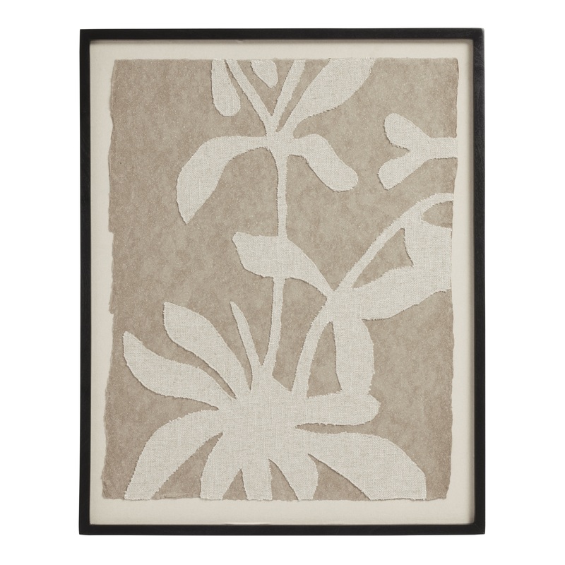 Botanical Paper Mache Abstract Framed Wall Art
