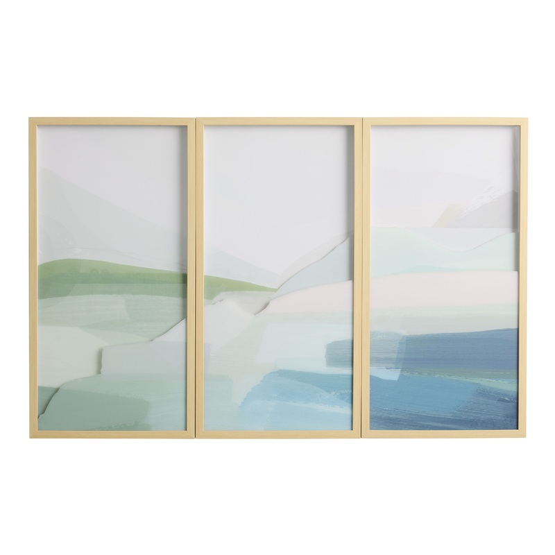 Brush Stroke Landscape by Leah Straatsma Wall Art 3 Piece