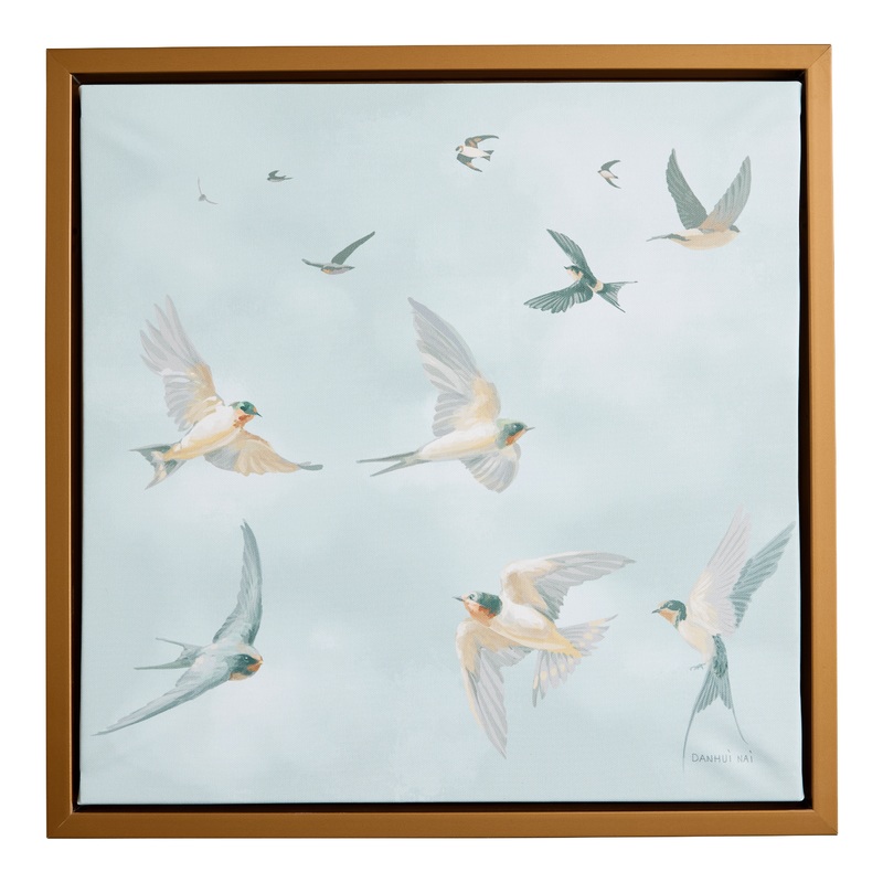 Flying Swifts Framed Canvas Wall Art