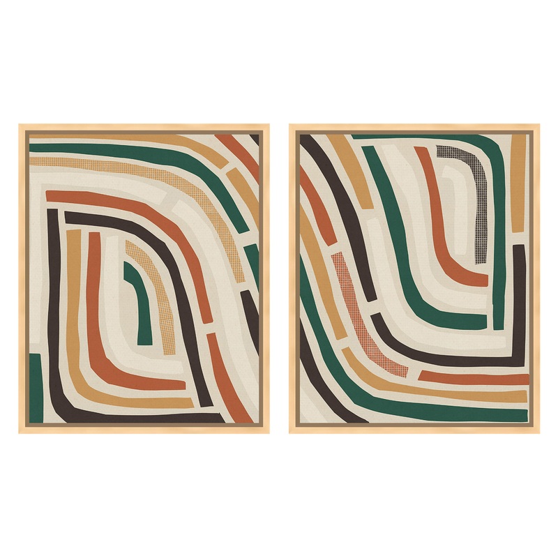 Labyrinth by Alisa Galitsyna Framed Canvas Wall Art 2 Piece