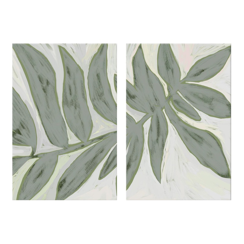 Max & E Abstract Flora IX Diptych Canvas Wall Art 2 Piece