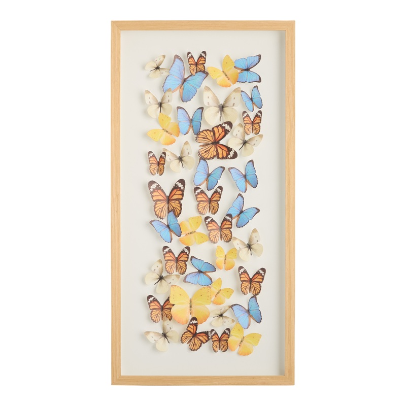 Multicolor Dimensional Butterfly Framed Wall Art