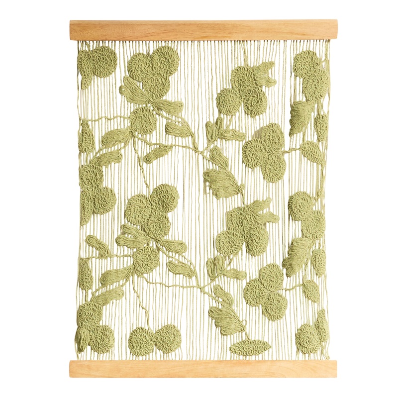 Olive Green Recycled Polyester Floral Wall Art