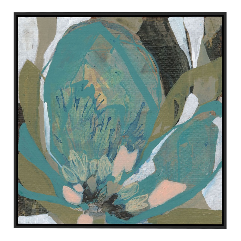 Petal Puzzle by Jennifer Goldberger Framed Canvas Wall Art