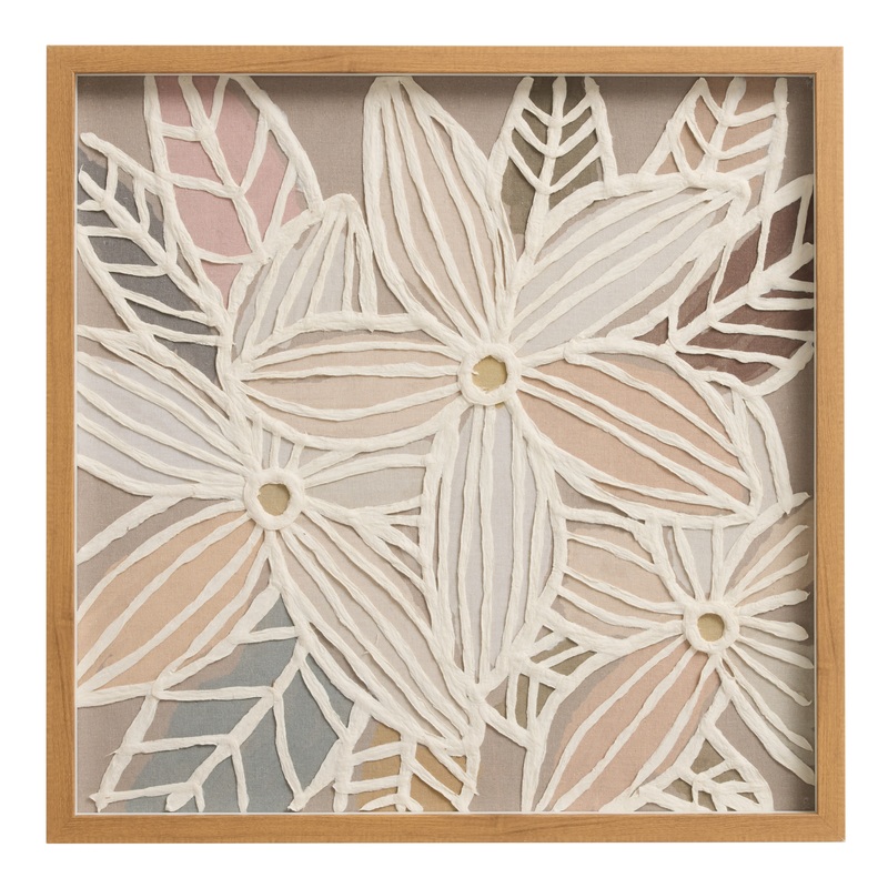 Rice Paper and Pastel Daisies Shadow Box Wall Art