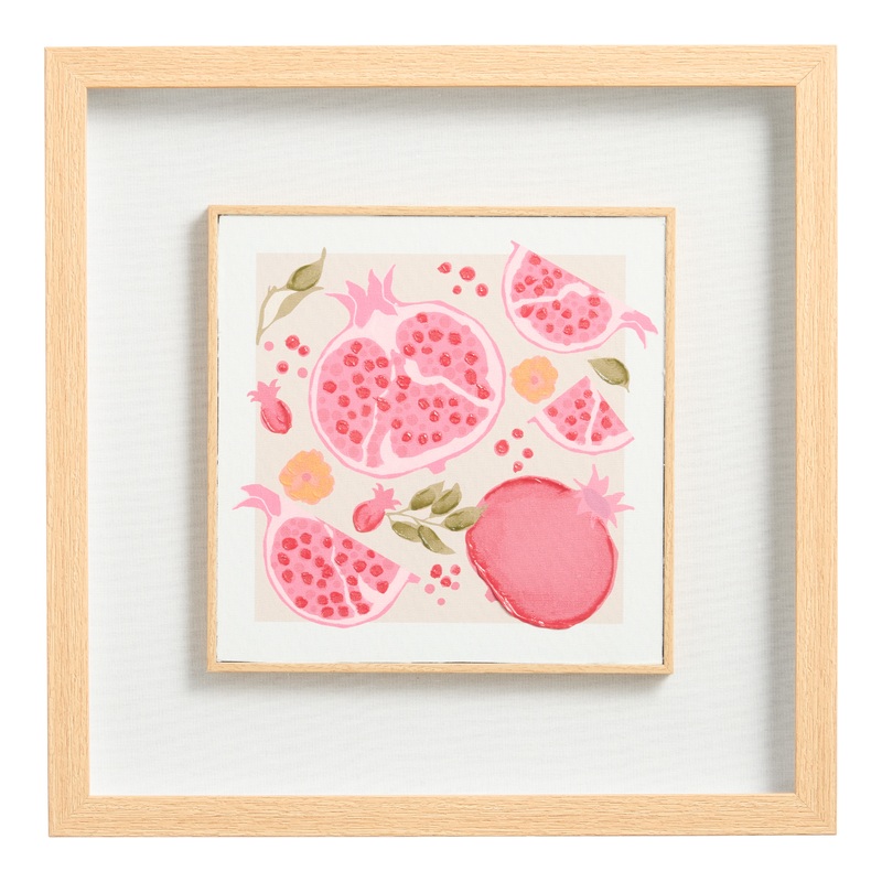 Square Pomegranate Shadow Box Canvas Wall Art