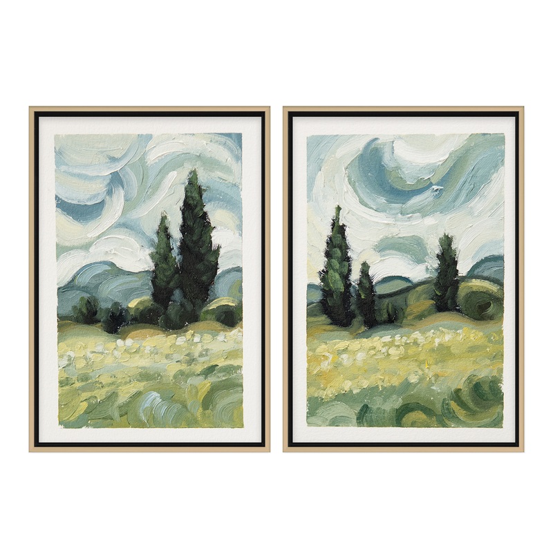 Swirling Scene By Marian Parsons Canvas Wall Art 2 Piece