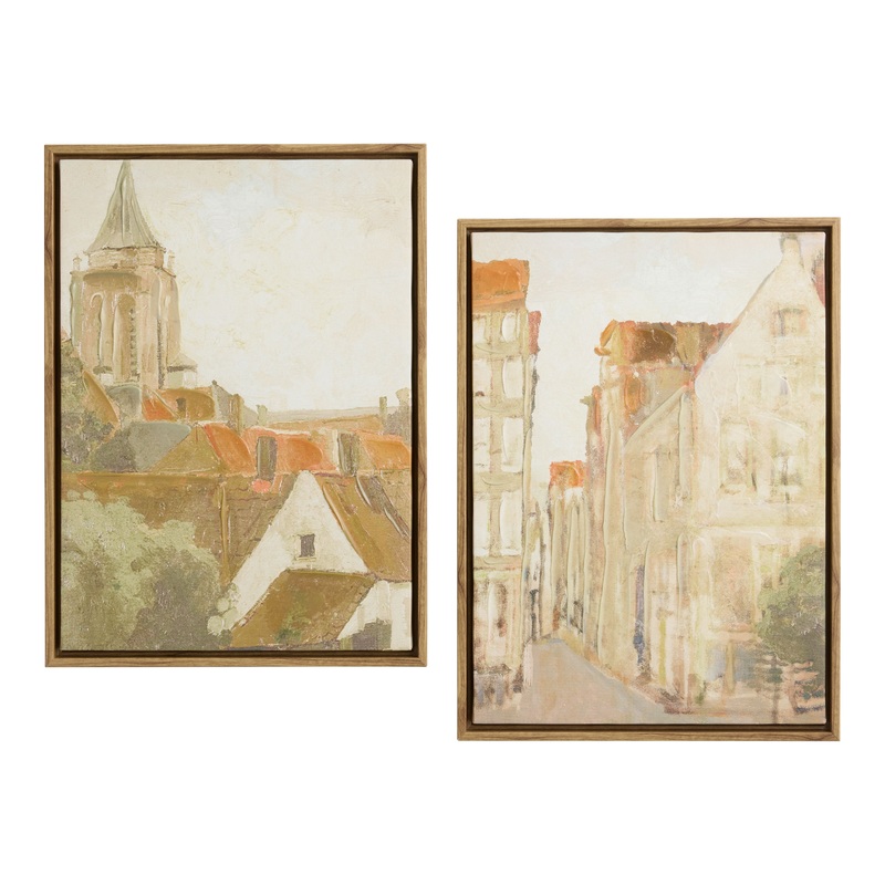 Terracotta Roofs by Leah Straatsma Canvas Wall Art 2 Piece