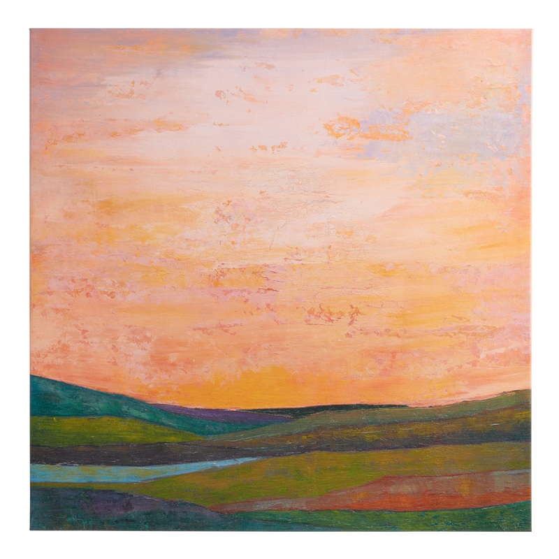 Vivid Layered Landscape By Mehmet Altug Canvas Wall Art