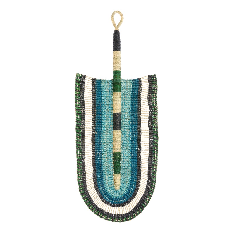 All Across Africa Blue Woven Fan Wall Decor