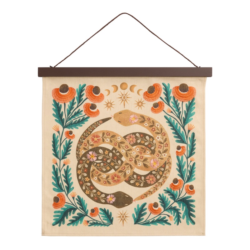 Aryn By Rebecca Zwanzig Embroidered Scroll Wall Hanging