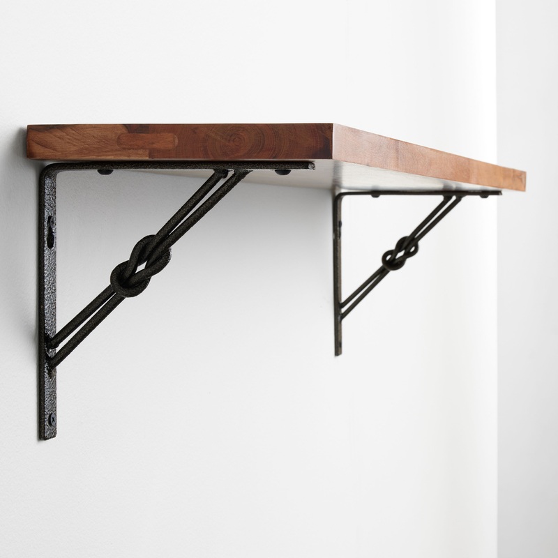 Blackened Bronze Knot Mix & Match Shelf Brackets 2 Pack