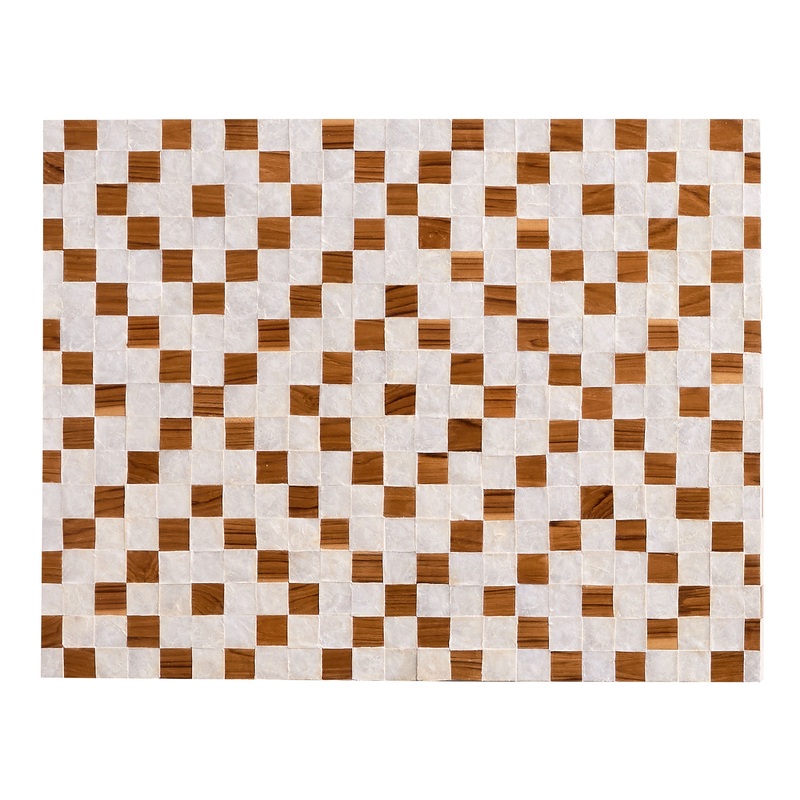 Capiz and Wood Geo Panel Wall Decor