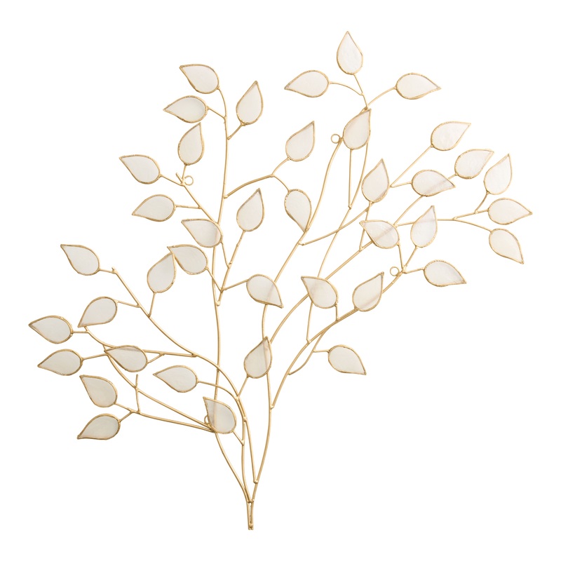 Capiz Shell and Gold Metal Tree Wall Decor