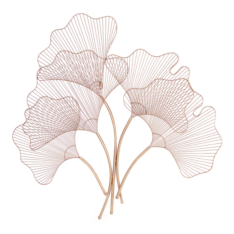Copper Metal Gingko Leaf Wall Decor