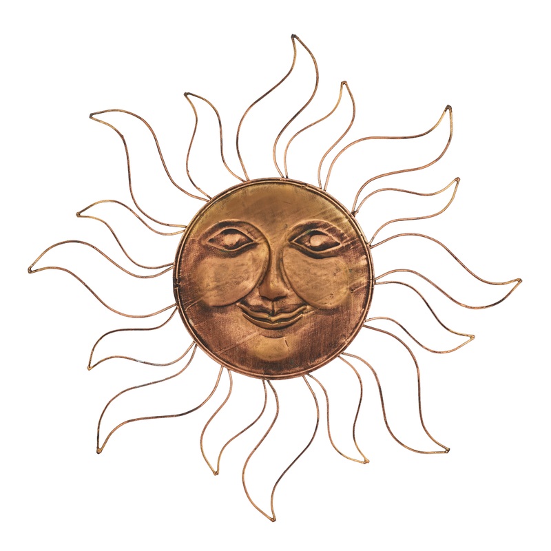Copper Metal Sun Face Wall Decor