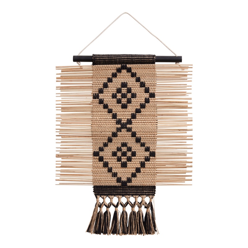 CRAFT Natural And Black Broomstick Diamond Wall Hanging
