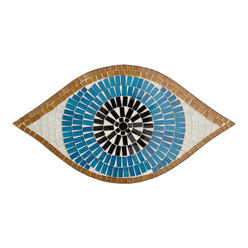 Glass Mosaic Evil Eye Plaque Wall Decor