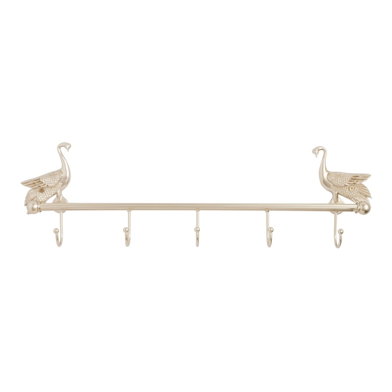 Gold Metal Swans Wall Rack