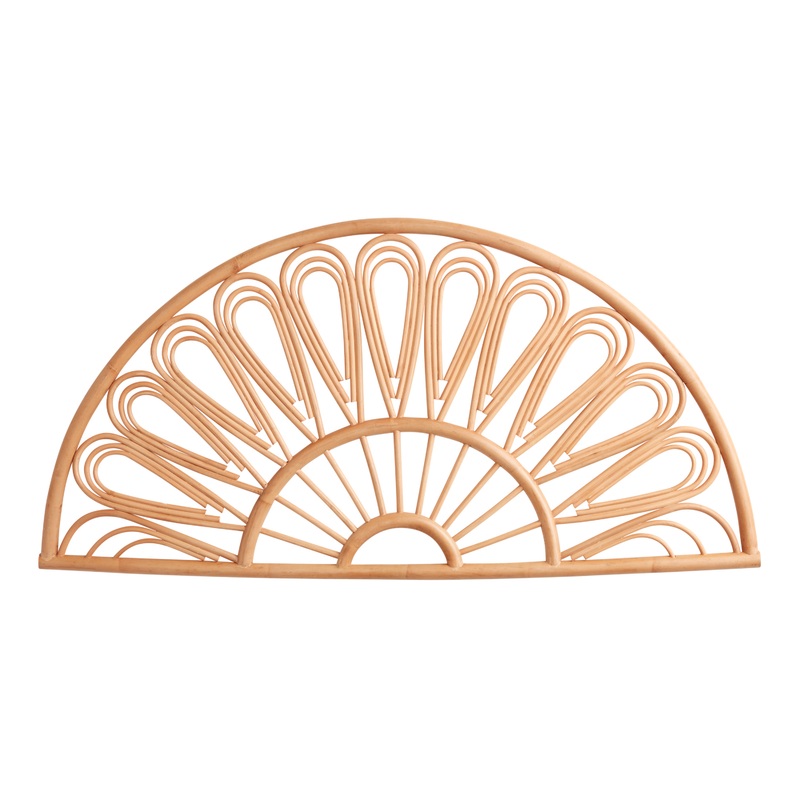 Half Circle Rattan Floral Dara Wall Decor