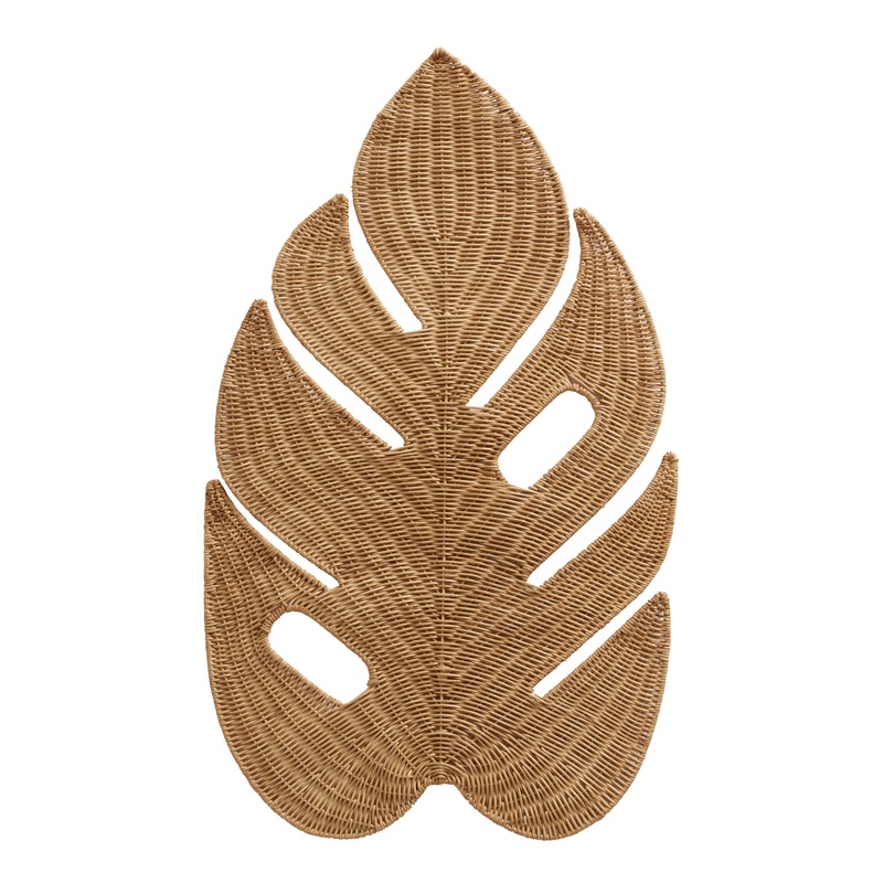 Handwoven Natural Rattan Monstera Leaf Wall Decor