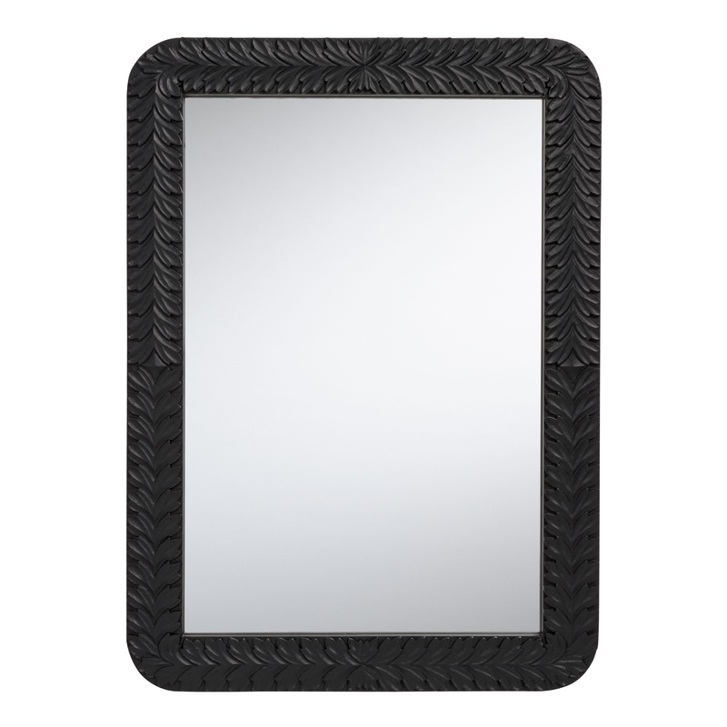 Isha Black Mango Wood Braided Wall Mirror