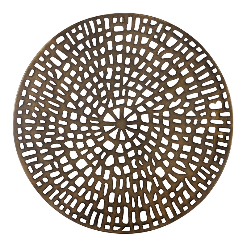 Leofe Round Bronze Metal Abstract Cutout Wall Decor
