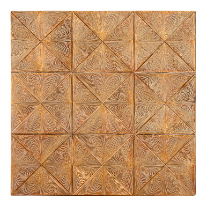 Marlow Square Gold Carved Striation Wall Decor