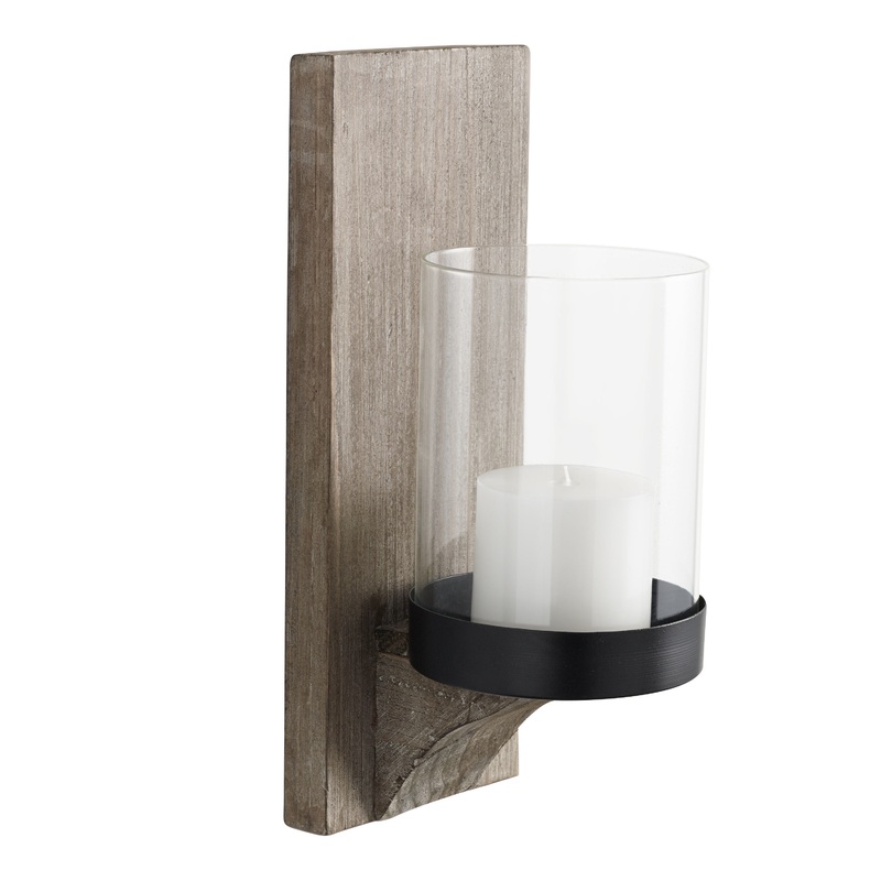 Mason Rustic Wood Candle Wall Sconce