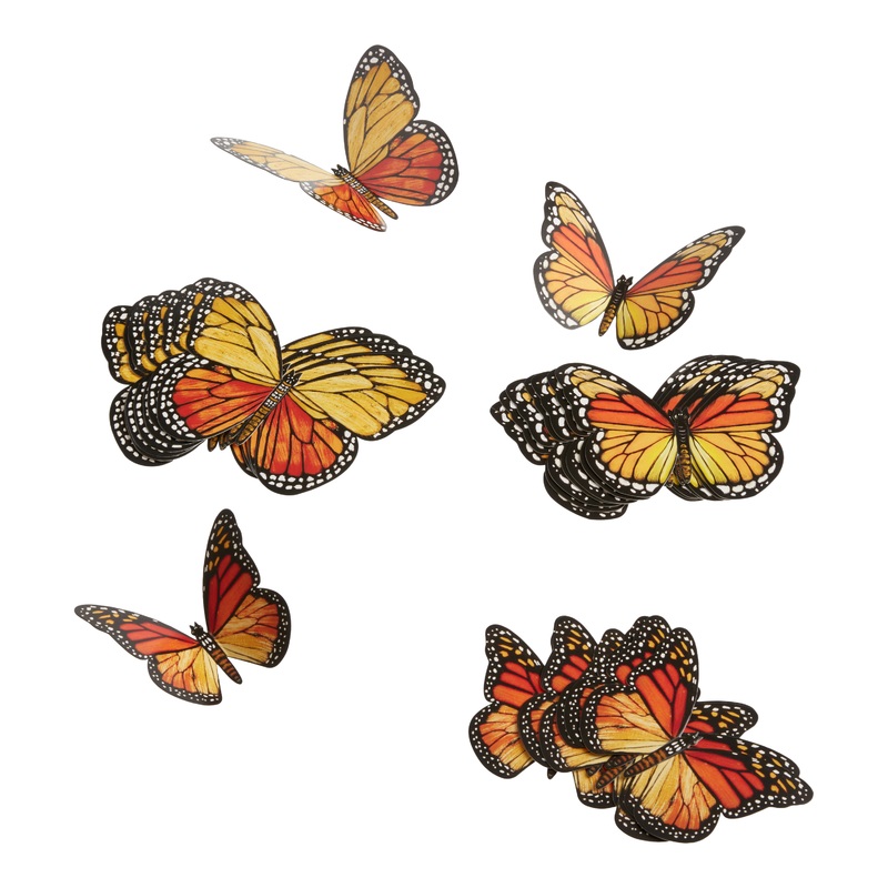 Monarch Butterflies Adhesive Decor 24 Piece