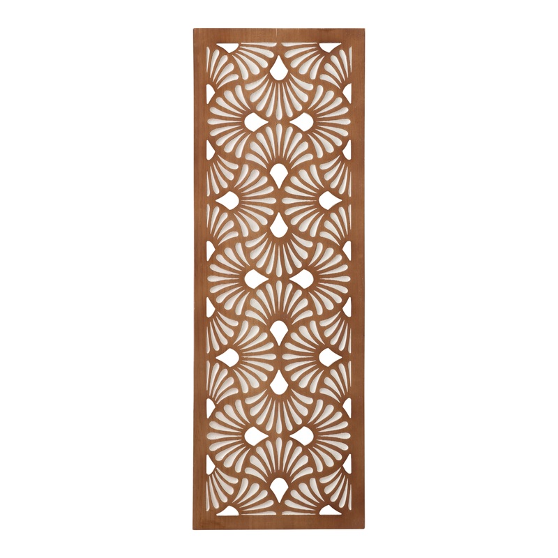 Off White Carved Wood Whimsy Cutout Panel Wall Decor