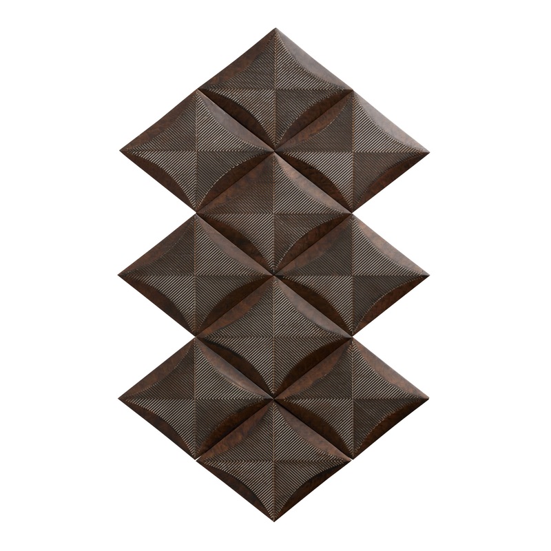 Pine Wood Geo Diamond Panel Outdoor Wall Decor