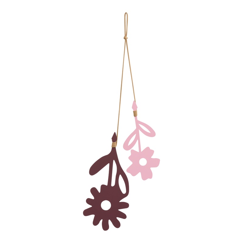 Pink and Maroon Metal Daisies Wall Hanging
