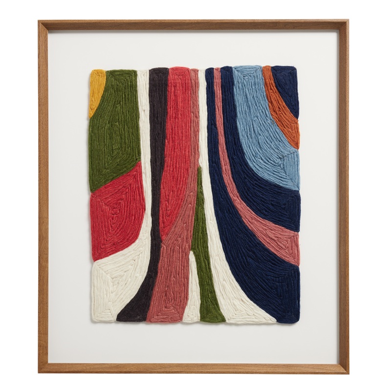 Radiant Tropics Embroidered Wool Framed Wall Art
