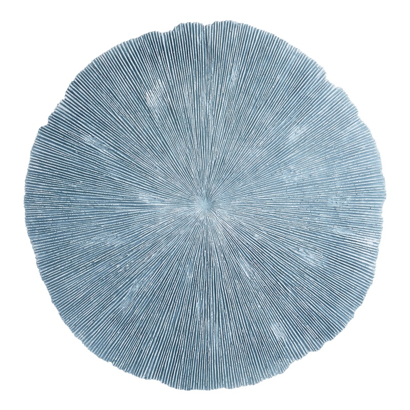 Round Blue Coral Stone Outdoor Wall Decor