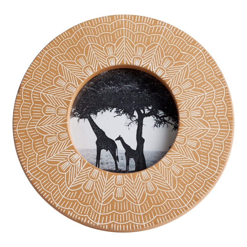 Round Terracotta and White Radiant Frame
