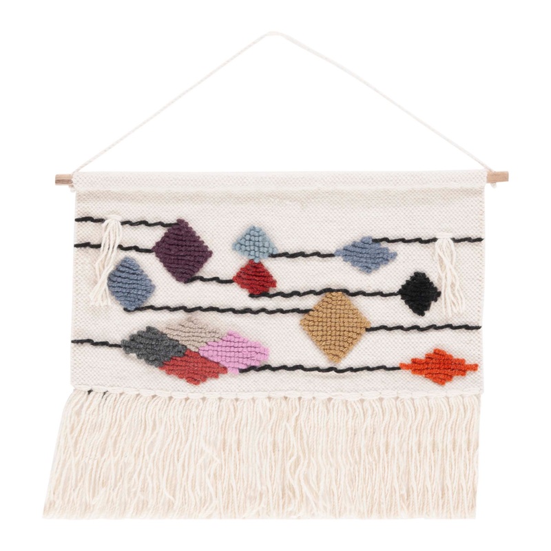 Sedona Gleenda Ivory Diamond Woven Wall Hanging